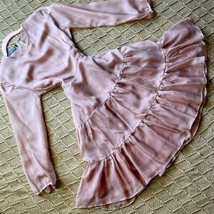 Flowy nude pink organza dress